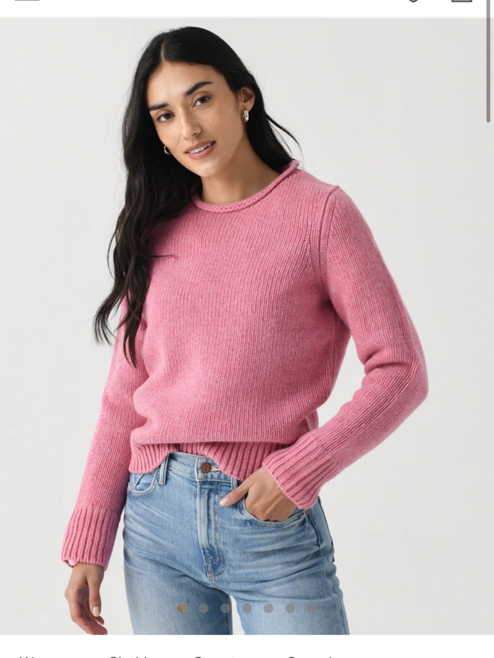 Alex Mill Rose-Pink Crewneck Knit Jamie Sweater